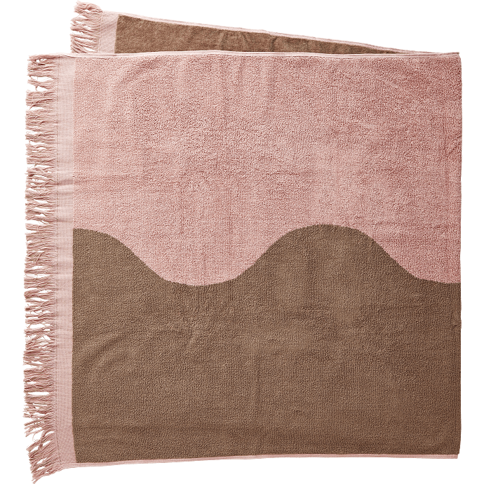 Salling Trend håndklæde - rosa og brun