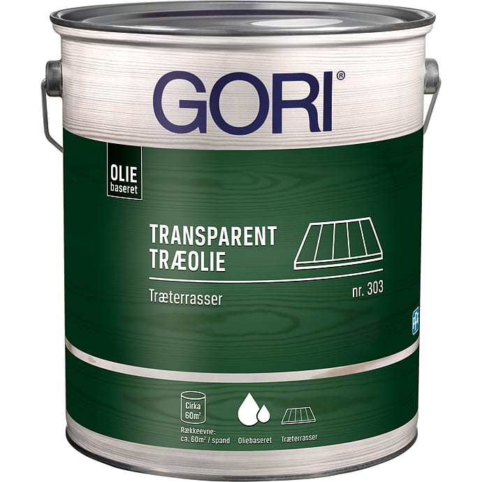 Gori 303 Transparent træolie 5 liter - midnatsgrå