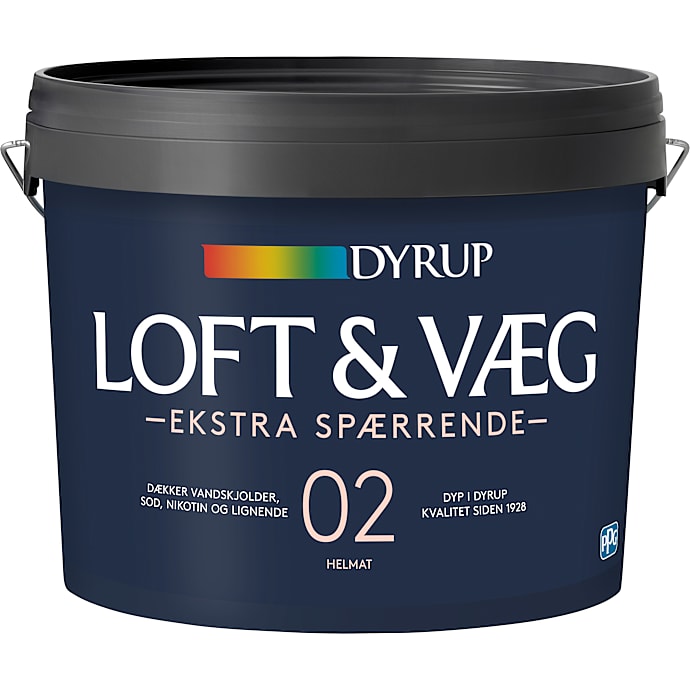 Dyrup loft & vægmaling Ekstra spærrende 4,5 liter - hvid