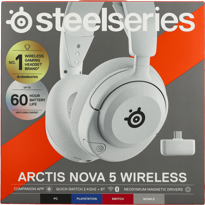 SteelSeries Arctis Nova 5 trådløse over-ear høretelefoner - hvid