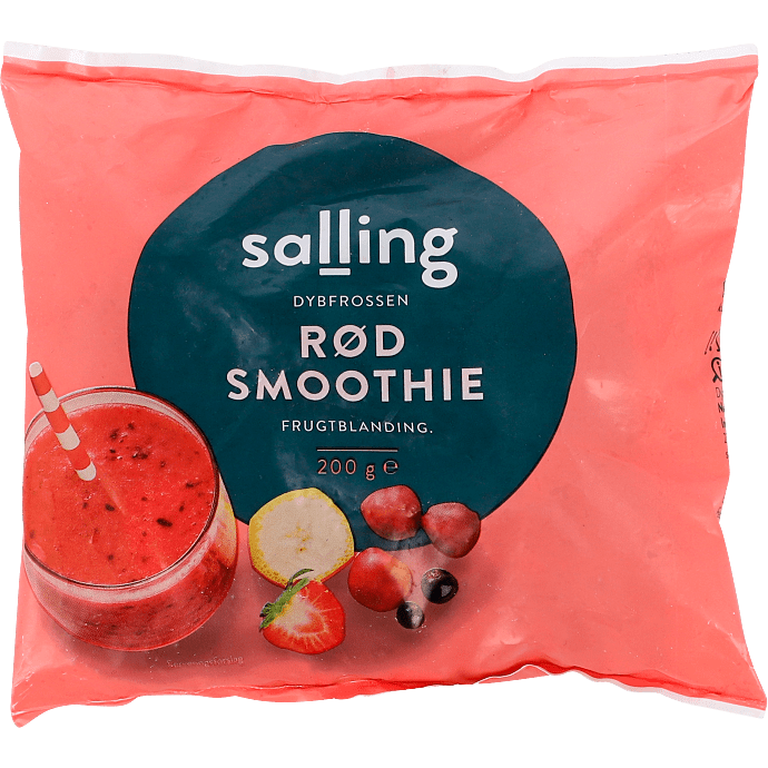Smoothie m. kirsebær, banan, jordbær og solbær