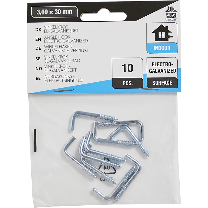 HomeFixer vinkelkrog 3x30 mm 10 stk