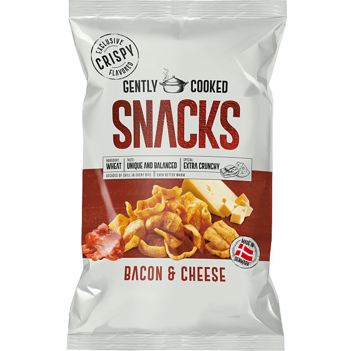 Chips m. bacon og ost