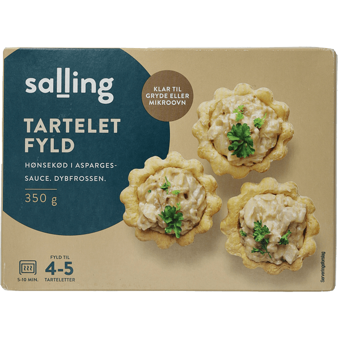 Tarteletfyld m. hønsekød og asparges
