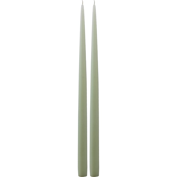 Windsor hånddyppede stagelys 39 cm 2-pak - støvgrøn