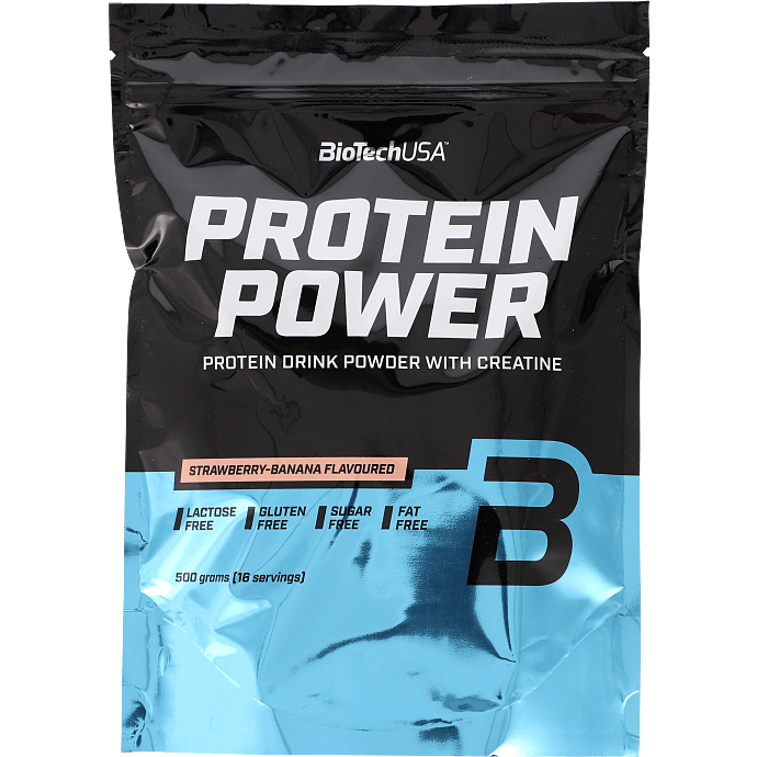 Proteinpulver m. kreatin og jordbær- og banansmag