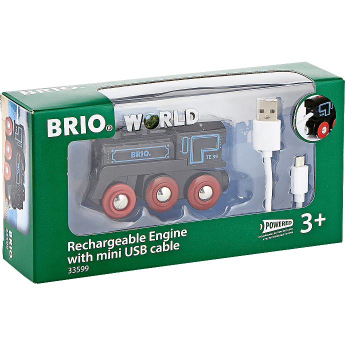 BRIO 33599 Genopladeligt lokomotiv m/mini USB-kabel
