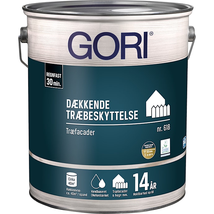 Gori 618 Dækkende Træbeskyttelse 5 liter - kulsort