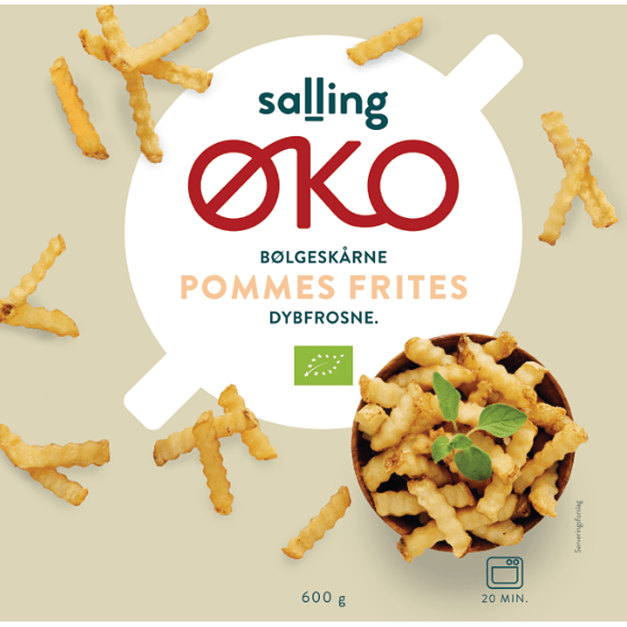 Bølgeskårne pommes frites øko