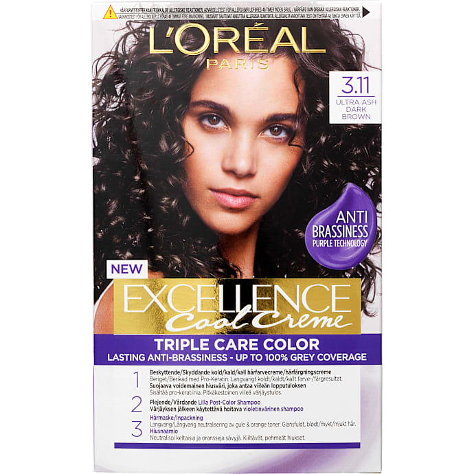Triple Care Color permanent hårfarve 3.11 Ultra Ash Dark Brown