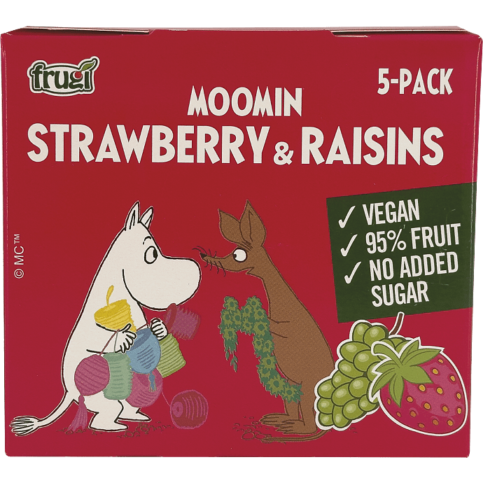 Frugtsnacks m. rosiner og jordbær