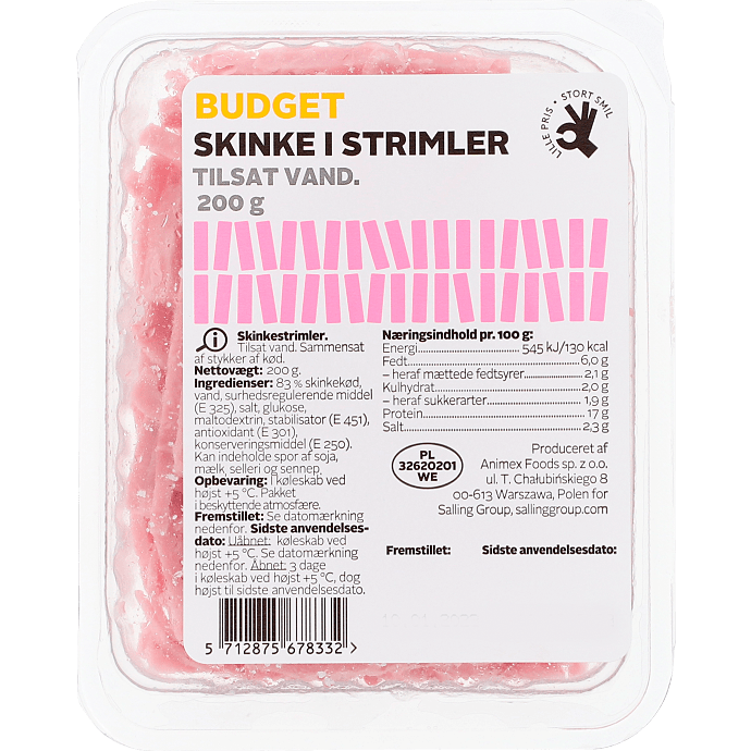 Skinke i strimler