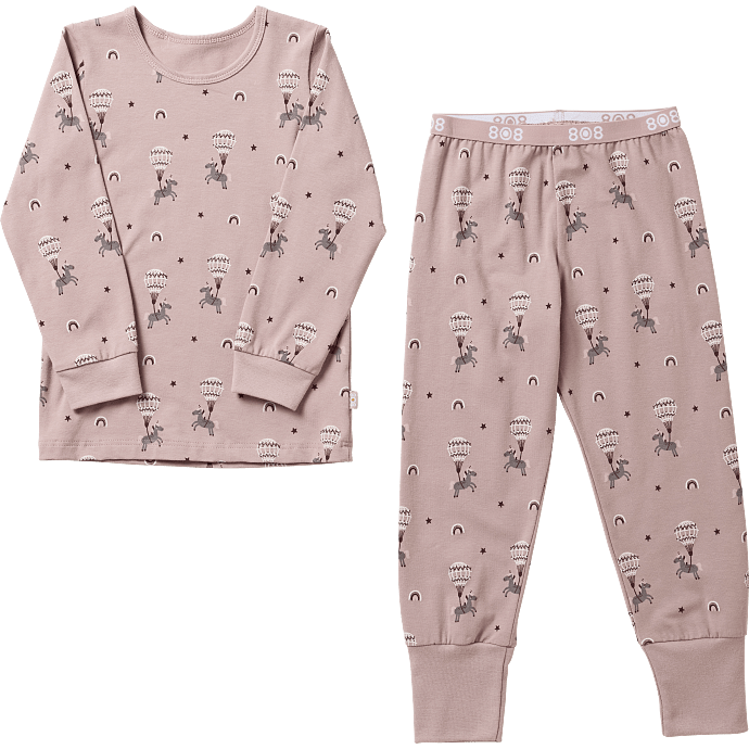 808 børne pyjamas str. 8 år - brun