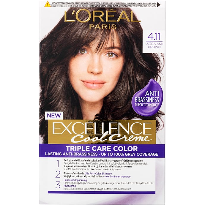 Triple Care Color permanent hårfarve 4.11 Ultra Ash Brown