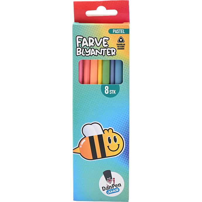 Danpen junior farveblyanter pastel 8-pak
