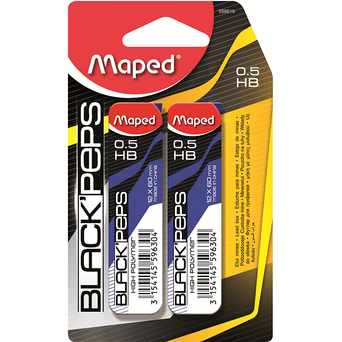 Maped stifter HB 0,5mm 2-pak