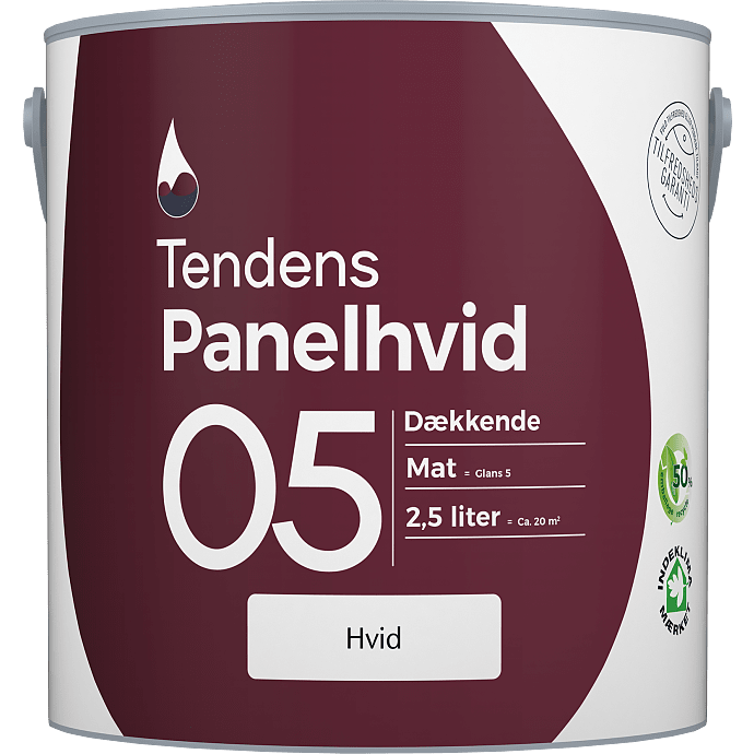 Tendens dækkende 2,5 liter - panelhvid