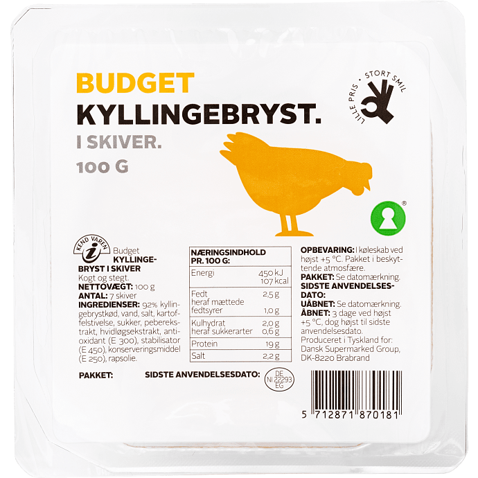 Kyllingebryst i skiver