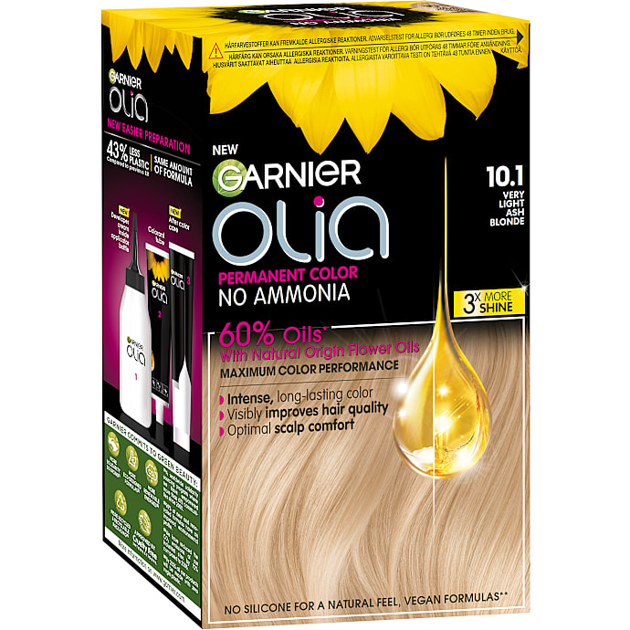 Permanent hårfarve 10.1 Very Light Ash Blond m. blomsterolie u. ammoniak