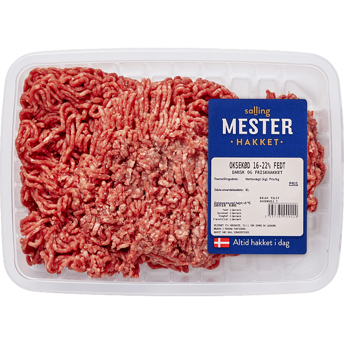 Hakket oksekød 16-22% (OBS 1 dags holdbarhed)