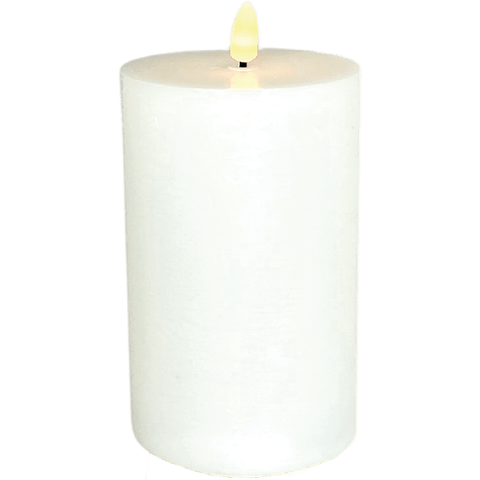 LED lys Real flame Ø7,5x12 cm - hvid