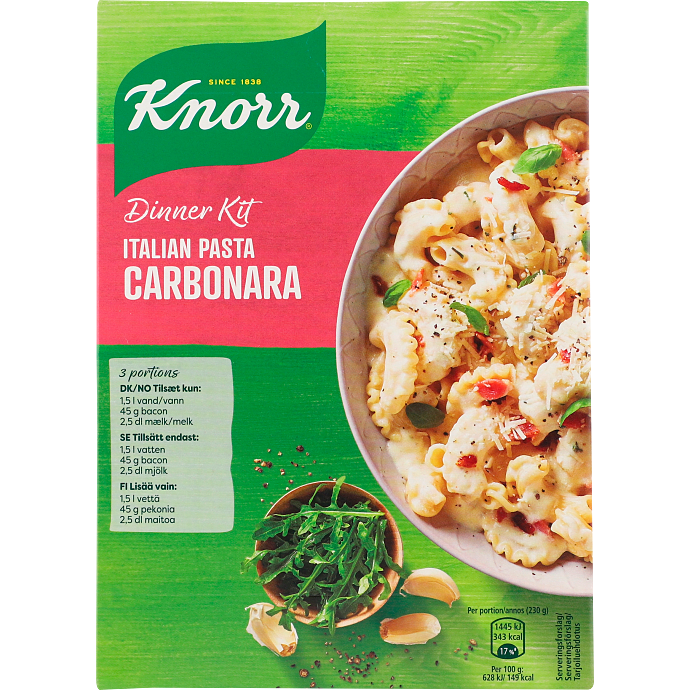 Pasta carbonara dinner kit
