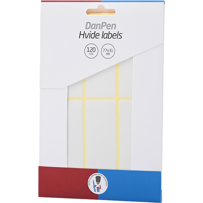 Danpen labels 77x31mm 120 stk. - hvid