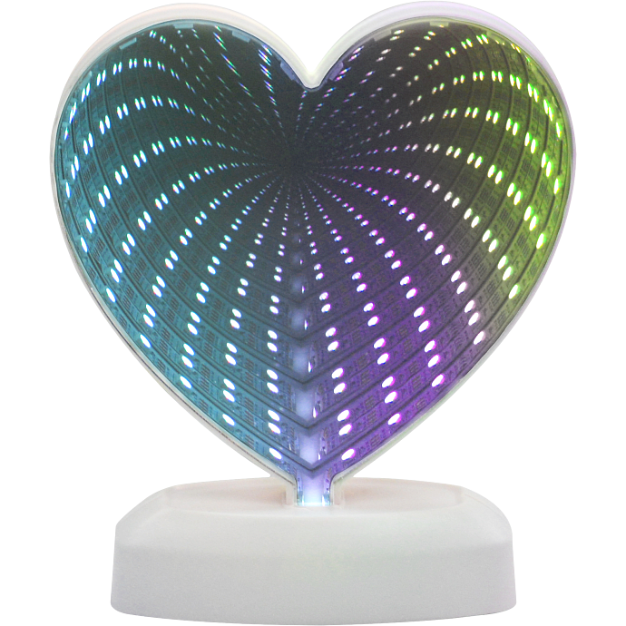 Infinity hjerte bordlampe - multifarvet