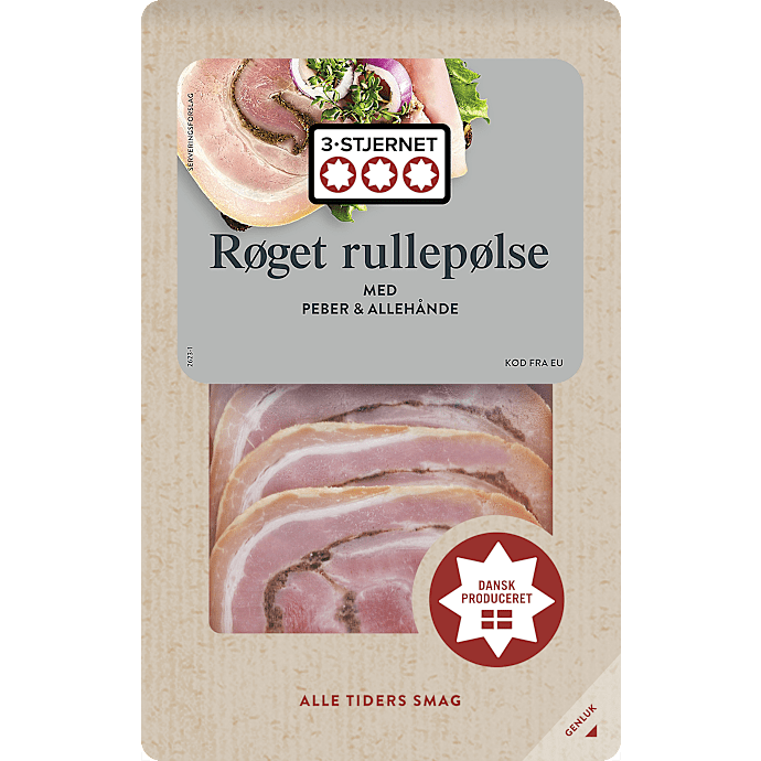 Røget rullepølse i skiver