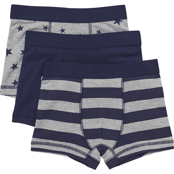 VRS børne 3-pak boxershorts str. 98/104 - multifarvet