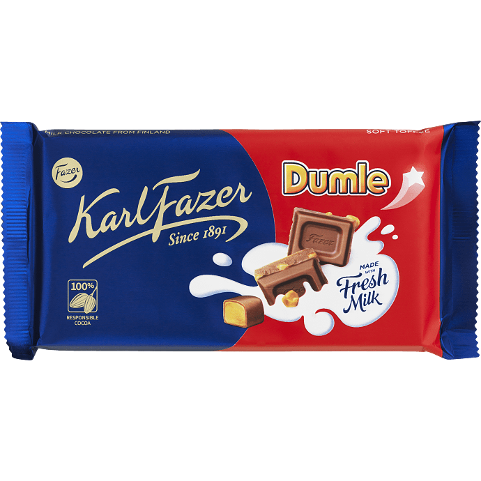 Mælkechokolade m. karamelstykker