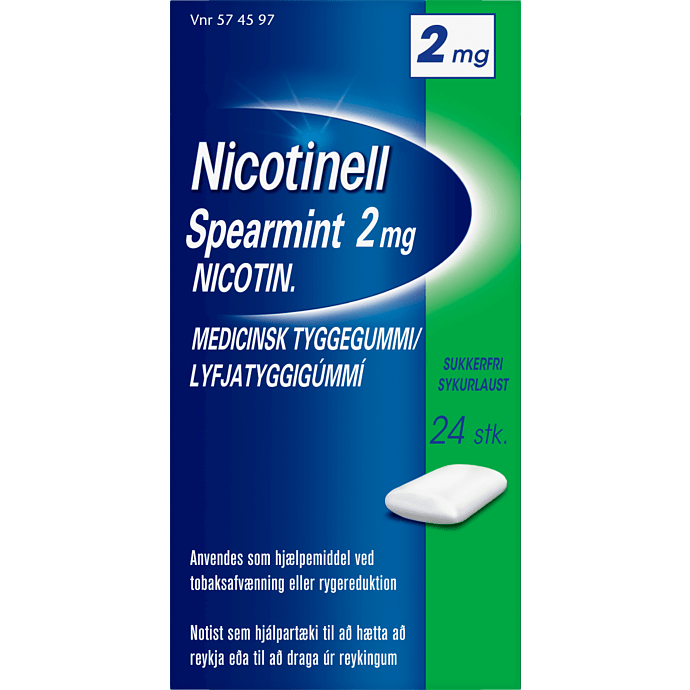 Nikotintyggegummi Spearmint sukkerfri