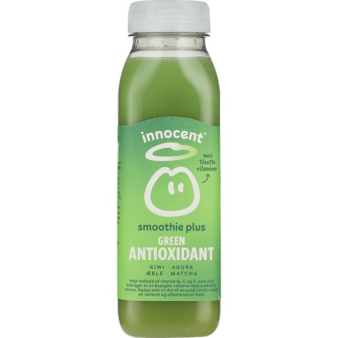 Smoothie m. kiwi, æble, lime, matcha og agurk