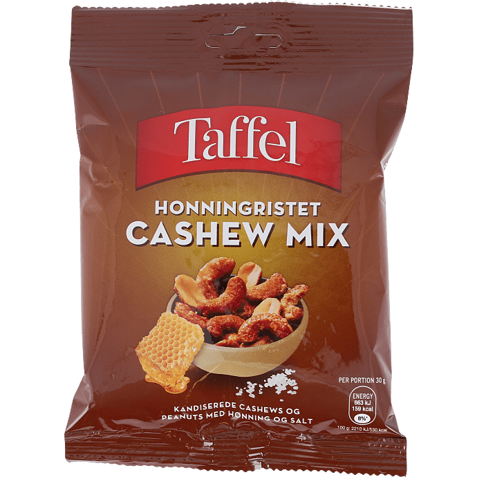 Honningristede cashewnødder og ristede peanuts
