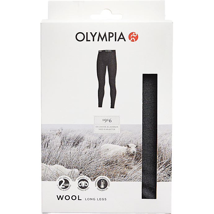 Olympia herre uld underbukser str. 2XL - sort
