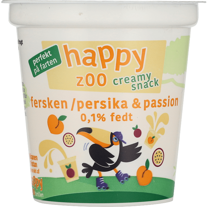 Yoghurt m. fersken og passionsfrugtsmag 0,1% fedt