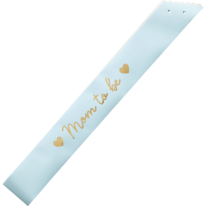 Skærf "Mom to Be" 75 cm - lyseblå