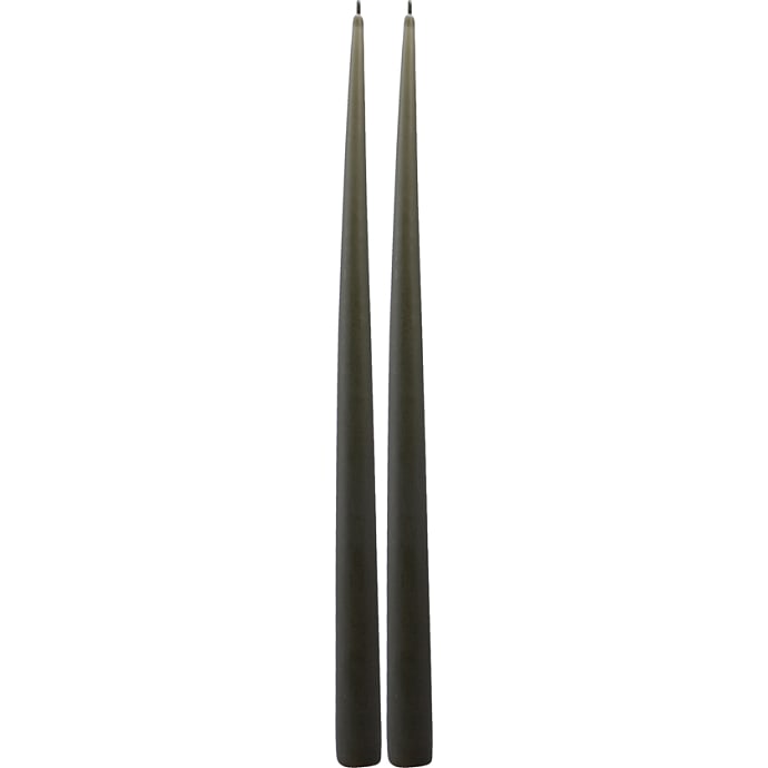 Windsor hånddyppede stagelys 39 cm 2-pak - olivengrøn
