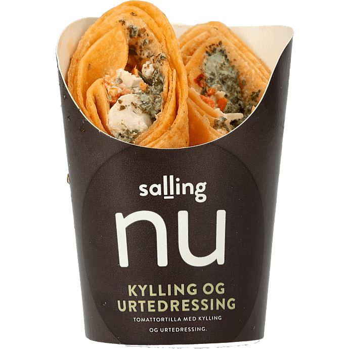 Wraps m. kylling og pesto