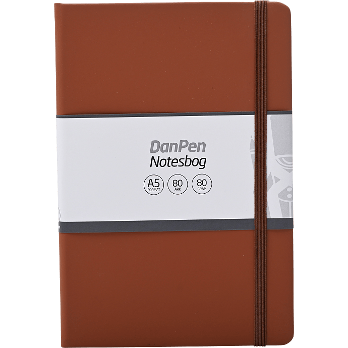 Danpen notesbog PU A5 - brun
