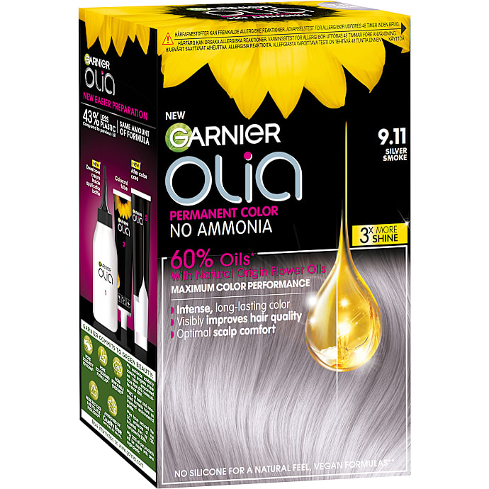 Permanent hårfarve 9.11 Silver Smoke m. blomsterolie u. ammoniak