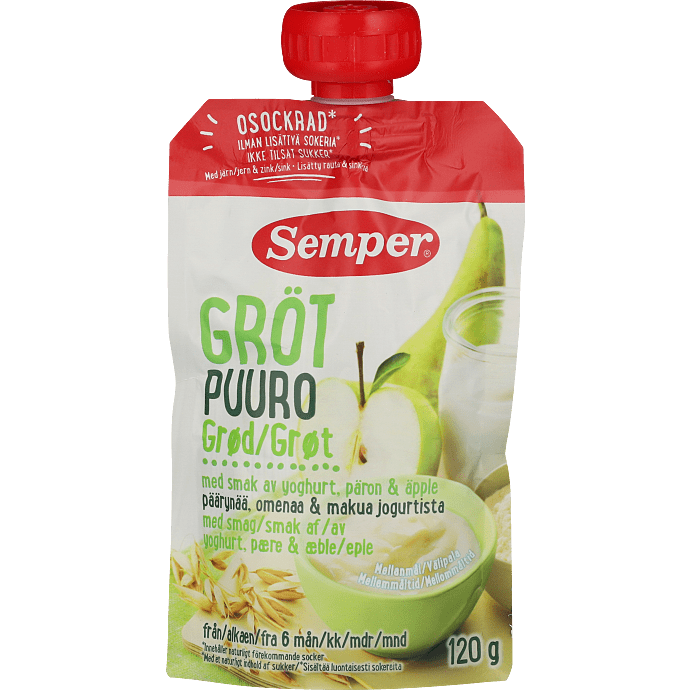 Frugtmos m. yoghurt, æble og pære fra 6 mdr.