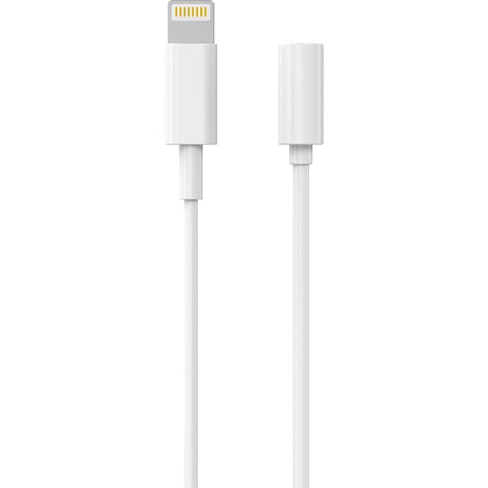 Sinox Pro lightning kabel til mini jack adapter - hvid