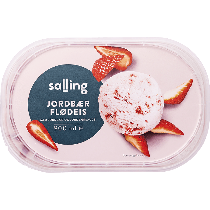 Flødeis m. jordbær