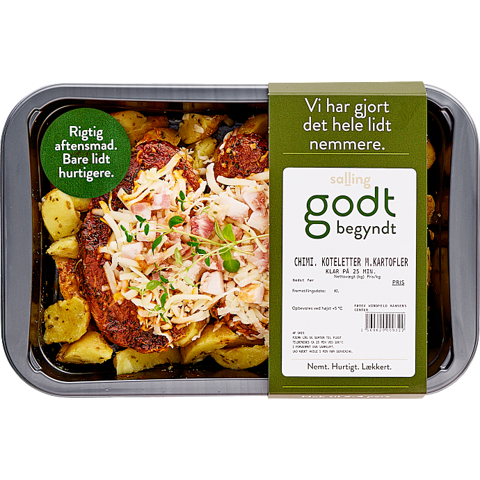 Chimichurri koteletter m. kartofler