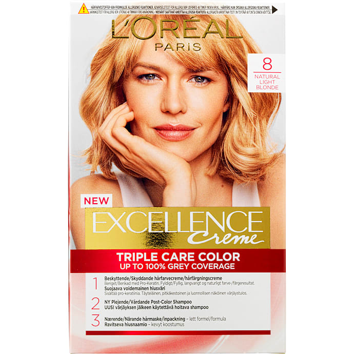 Triple Care Color permanent hårfarve 8 Natural Light Blonde