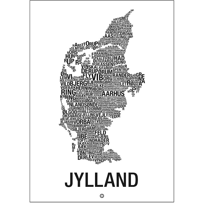 Jylland, byer - 30x40 cm