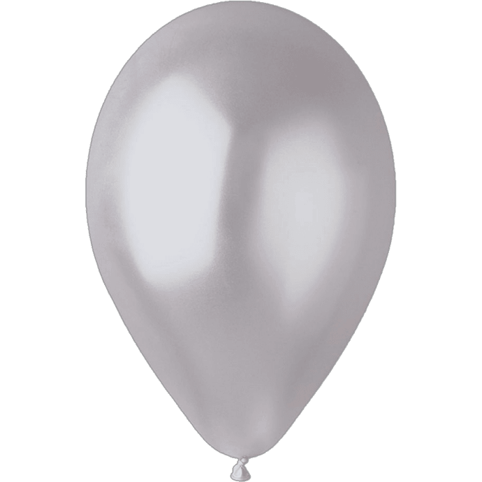 Latexballoner 30 cm 6-pak -  metallic sølv
