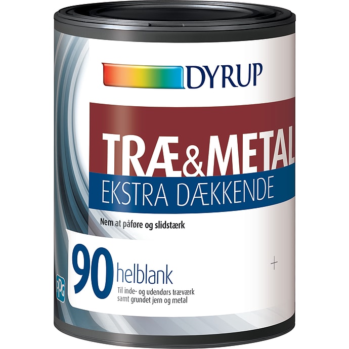 Dyrup træ & metal maling ekstra dækkende 0,75 liter hvid