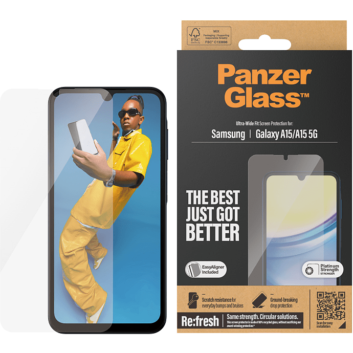 PanzerGlass skærmbeskyttelse Samsung Galaxy A15/A15 5G